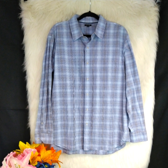 Apt. 9 Other - Apt 9 Mens Blue, Black and White Long Sleeve Button Down Shirt Size XL